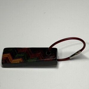 Santa Fe Inlaid Wood Unisex Keychain